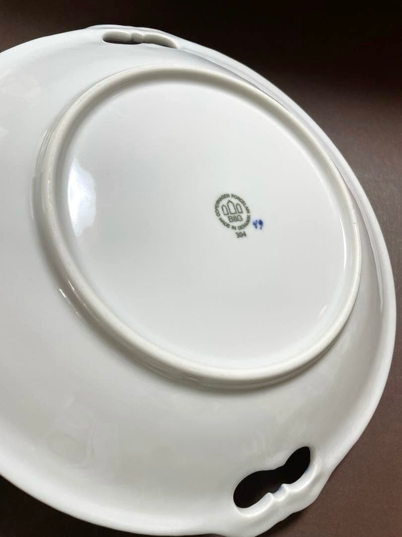 超稀少アンティークダブルネームロイヤルコペンハーゲン×B&G304魚取っ手皿レア