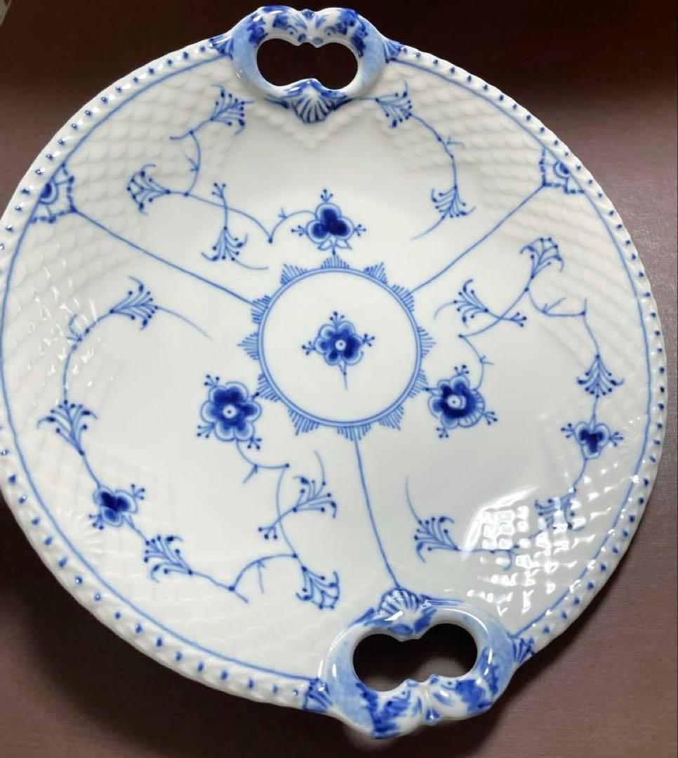 超稀少アンティークダブルネームロイヤルコペンハーゲン×B&G304魚取っ手皿レア