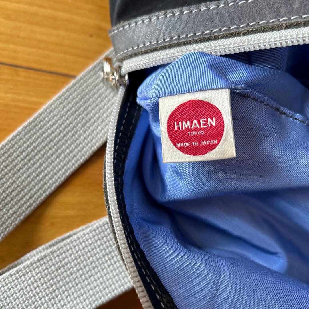 HMAEN 黒 ボディバッグ ファスナー付き