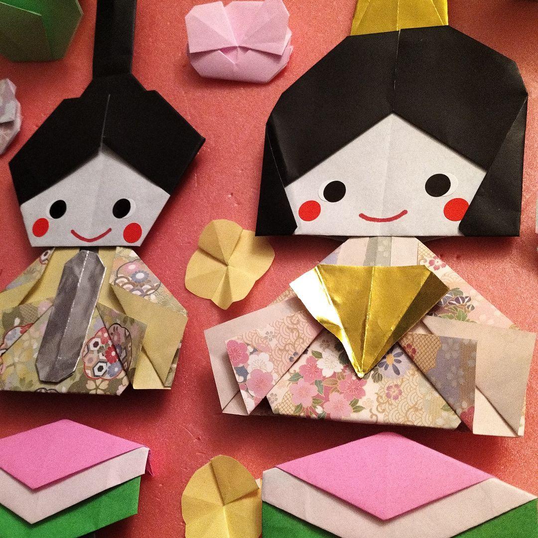 【購入不可】折り紙　雛祭り　大きめお雛様　お内裏様　雪洞等　リース作り等に