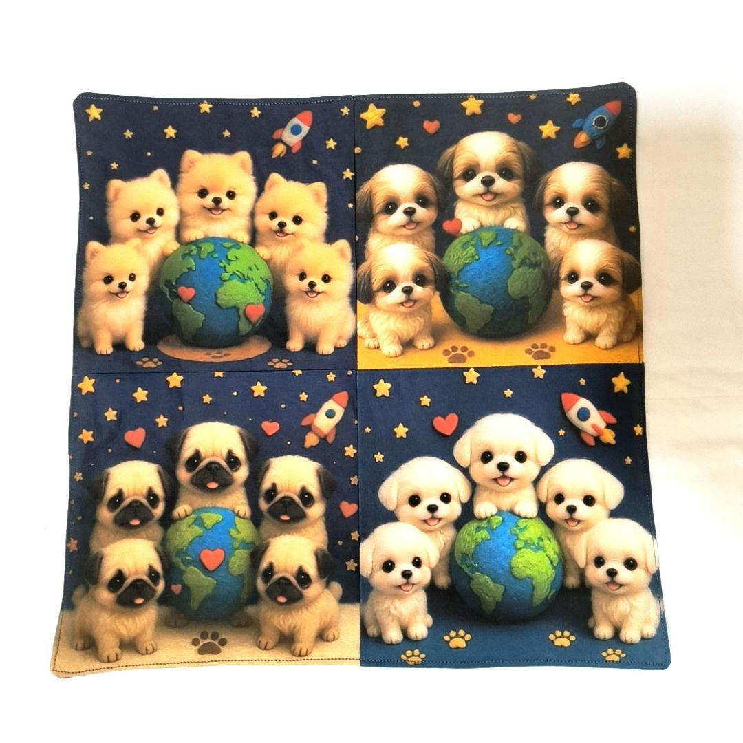 Yourelia様】ハンドメイドオーダー★犬&インコ★ハンカチ&フリル巾着袋6点