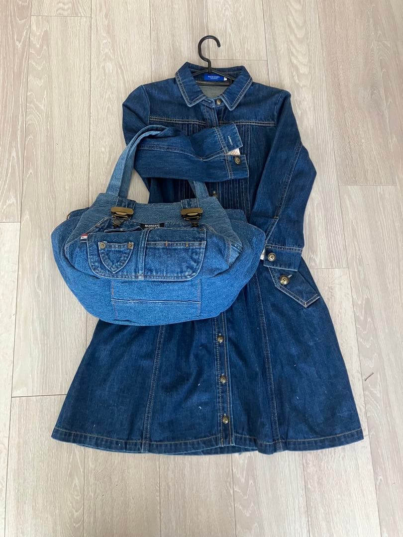 824 大きめデニムリメイクバック　ハンドメイド