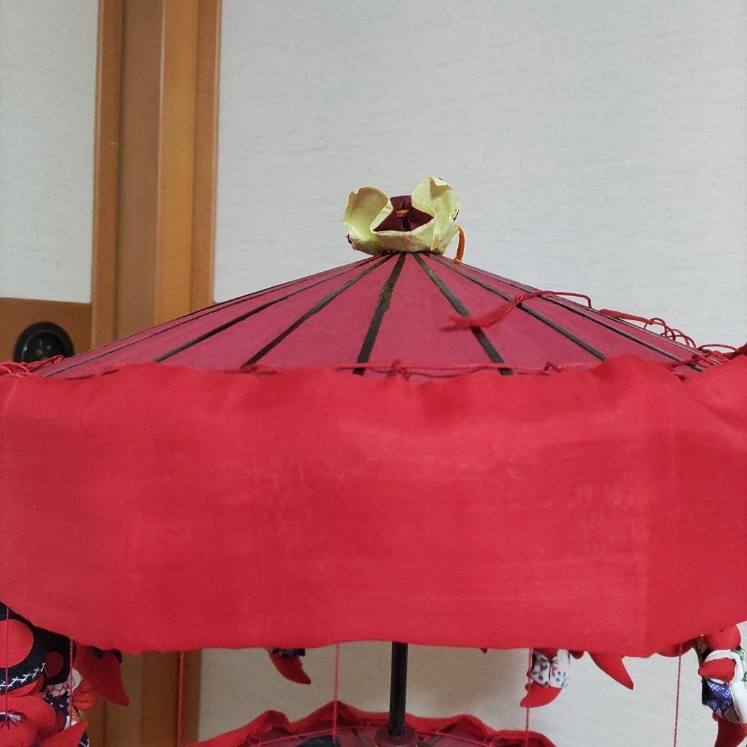 希少　二重層　ちりめん細工　傘福　さるほぼ