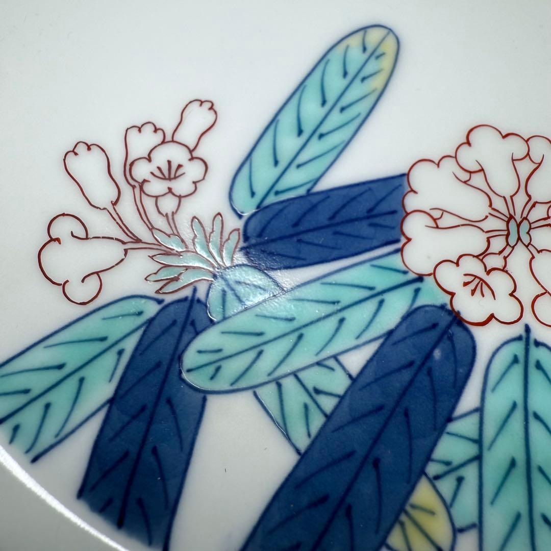 十二代　今泉今右衛門　錦石楠花画　果物皿　五枚　共箱　直径16.3cm