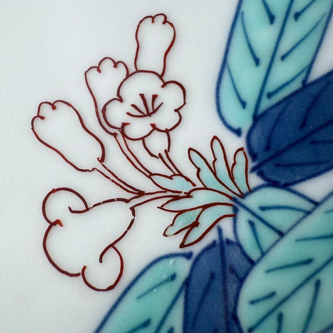 十二代　今泉今右衛門　錦石楠花画　果物皿　五枚　共箱　直径16.3cm