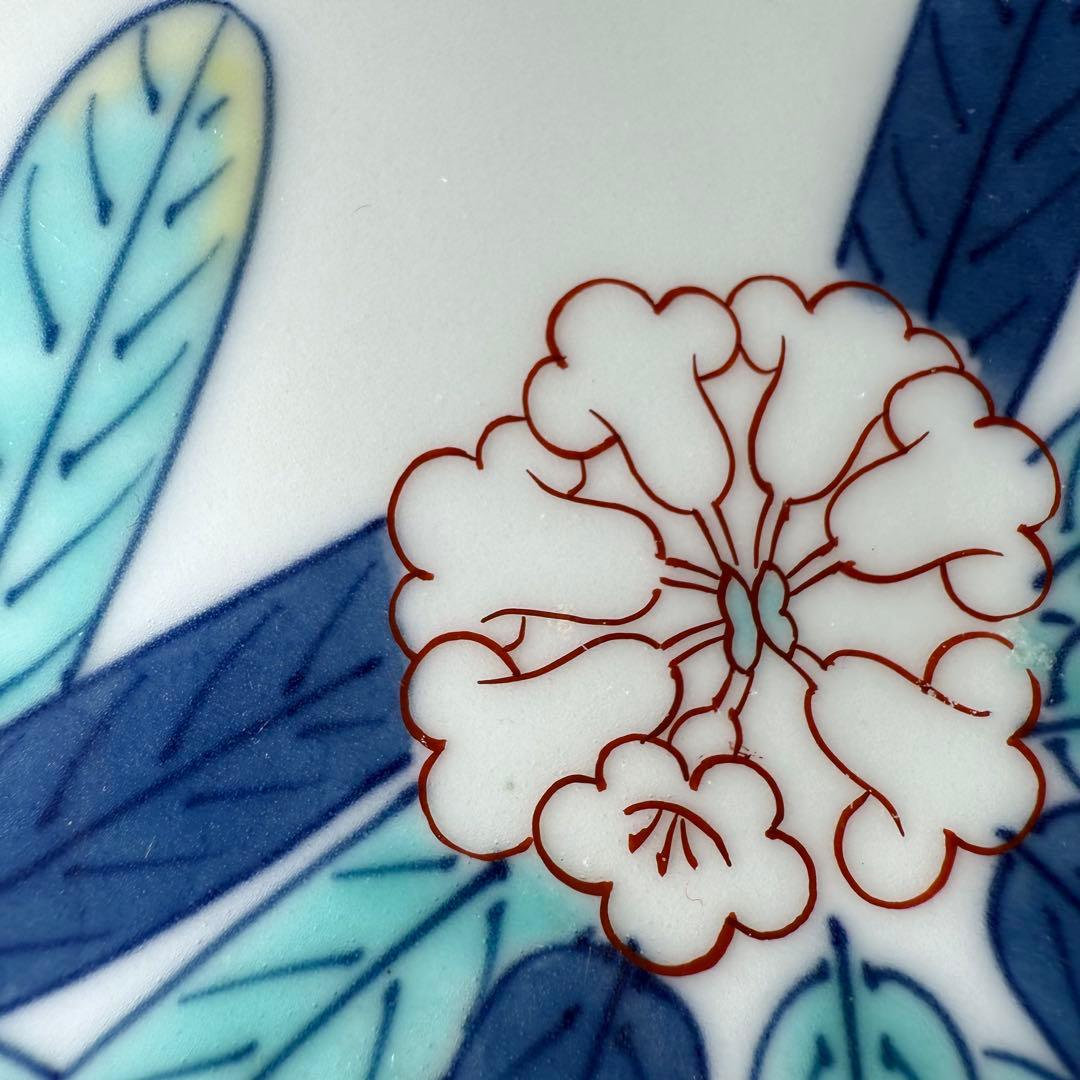 十二代　今泉今右衛門　錦石楠花画　果物皿　五枚　共箱　直径16.3cm