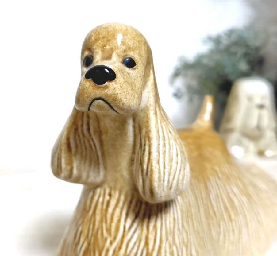 陶器オブジェ 置物 犬 ◇ コッカー スパニエル インテリア オブジェ