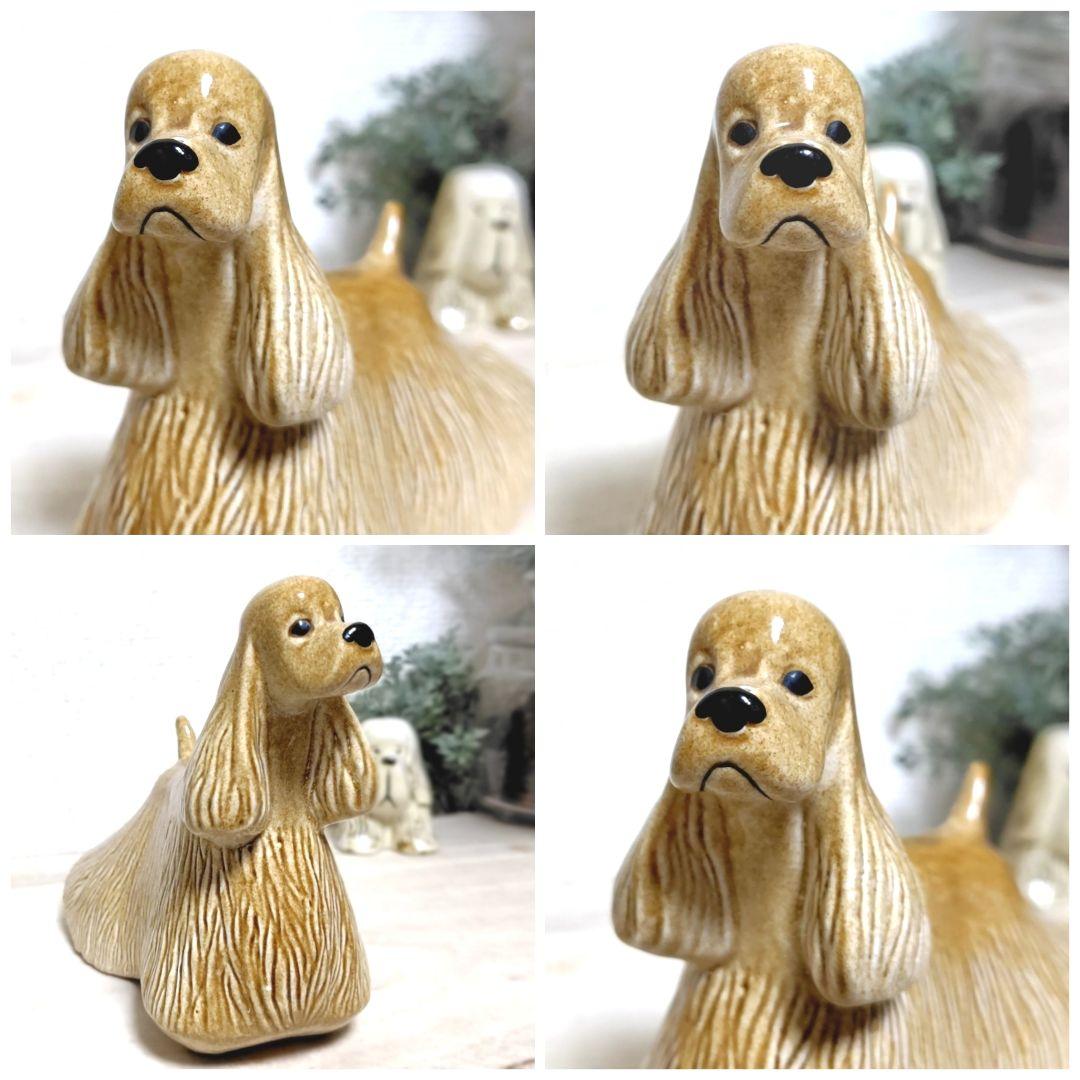 陶器オブジェ 置物 犬 ◇ コッカー スパニエル インテリア オブジェ