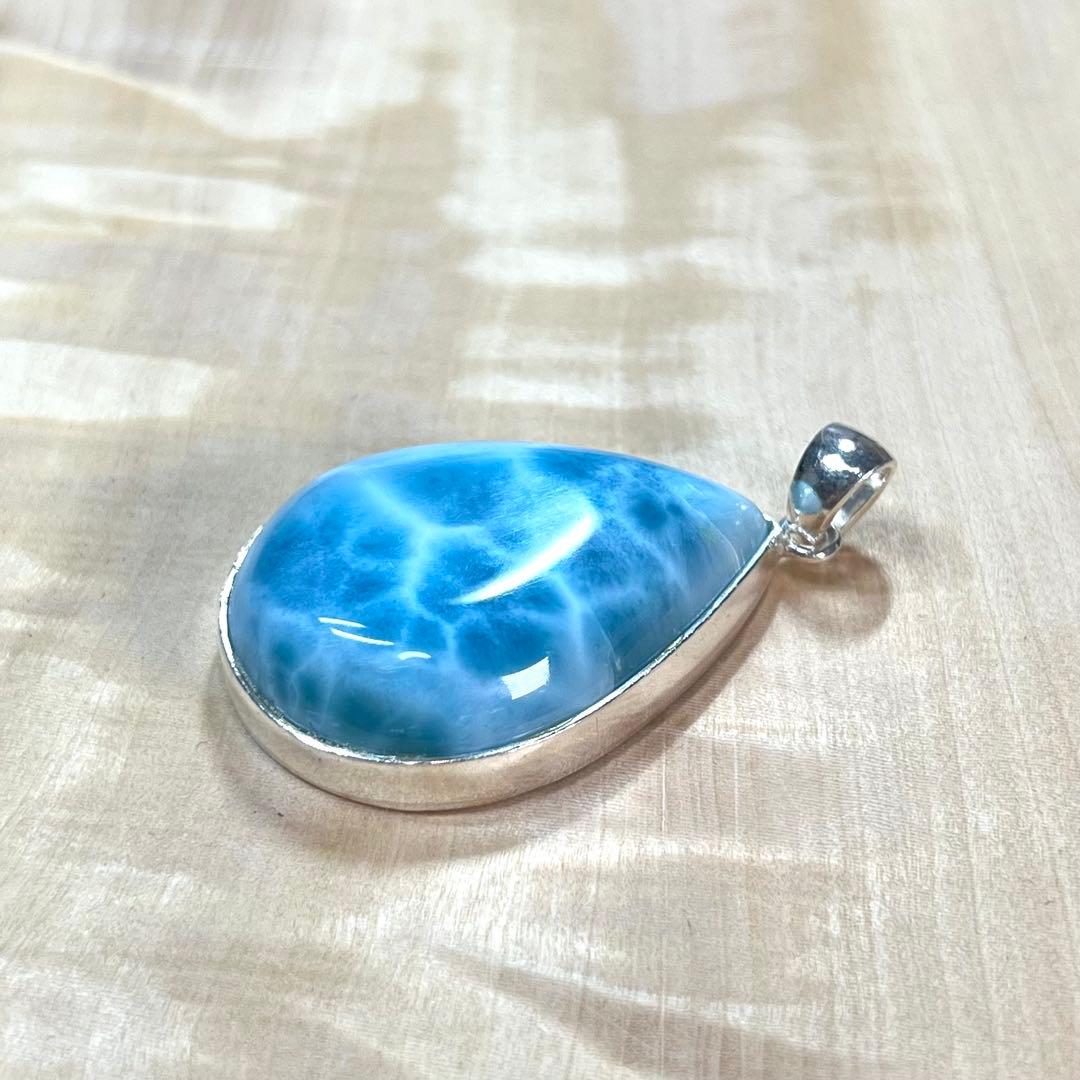 高品質　ラリマー　ペンダント　ネックレス　silver925 3-40