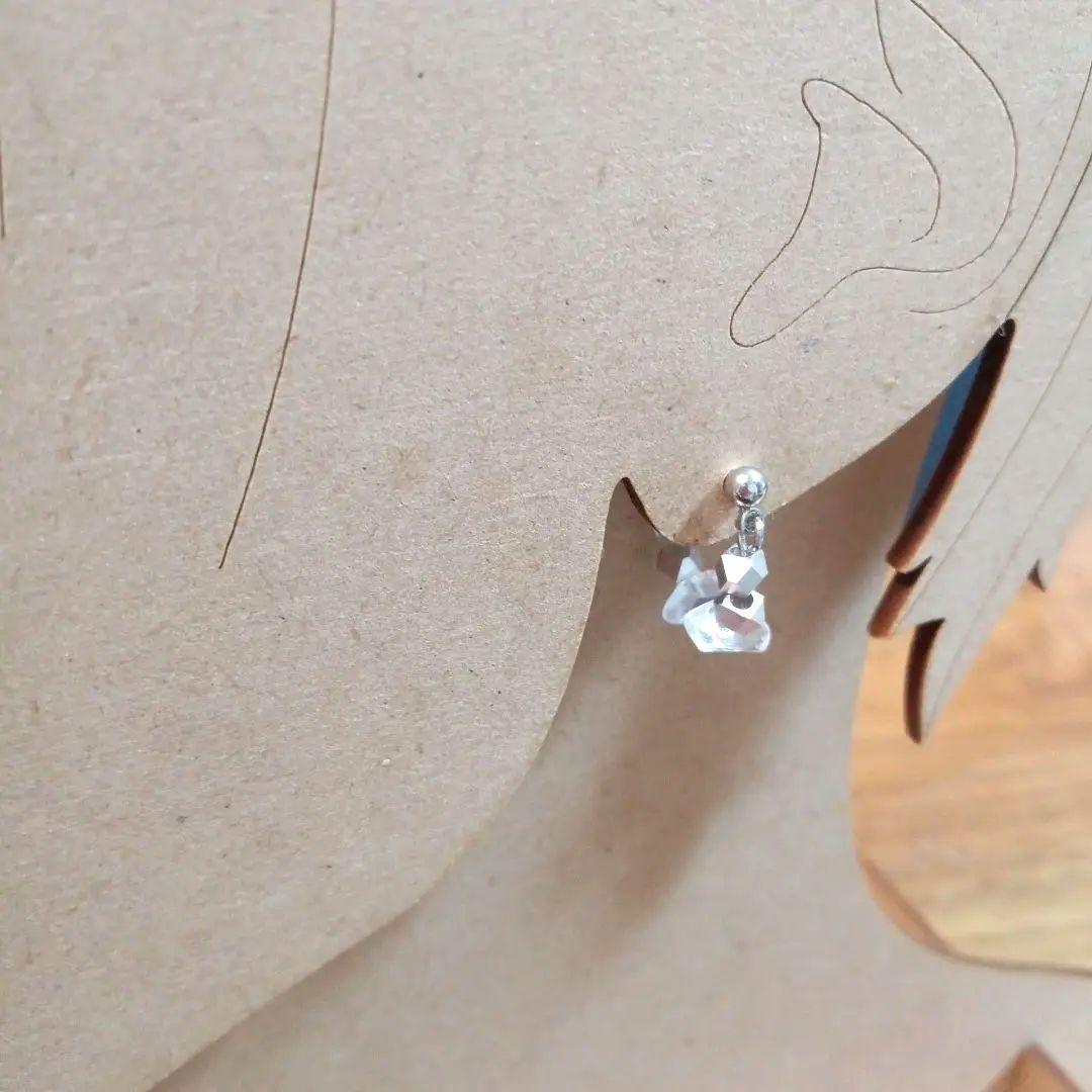 1617 全ての浄化✨️✨️　メタルビーズ　水晶ピアス　ハンドメイド　メンズにも