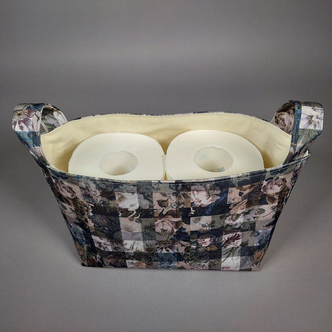 布バスケット大(LIBERTY＊アーカイブギンガム グレー)