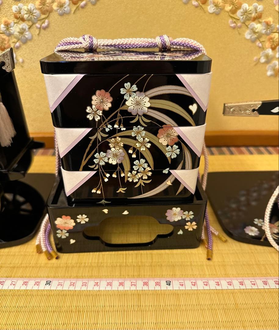 お雛道具揃 木製 35号 しだれ桜 三段飾り