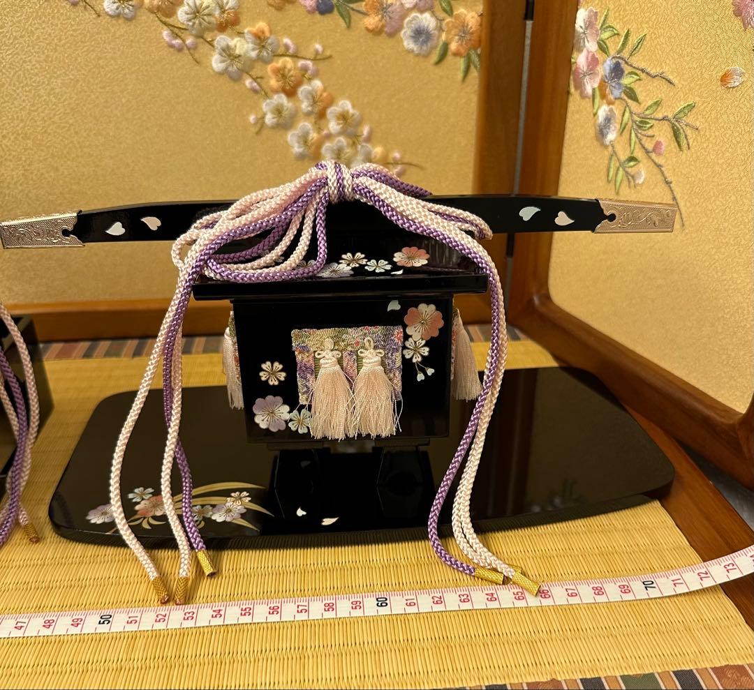 お雛道具揃 木製 35号 しだれ桜 三段飾り