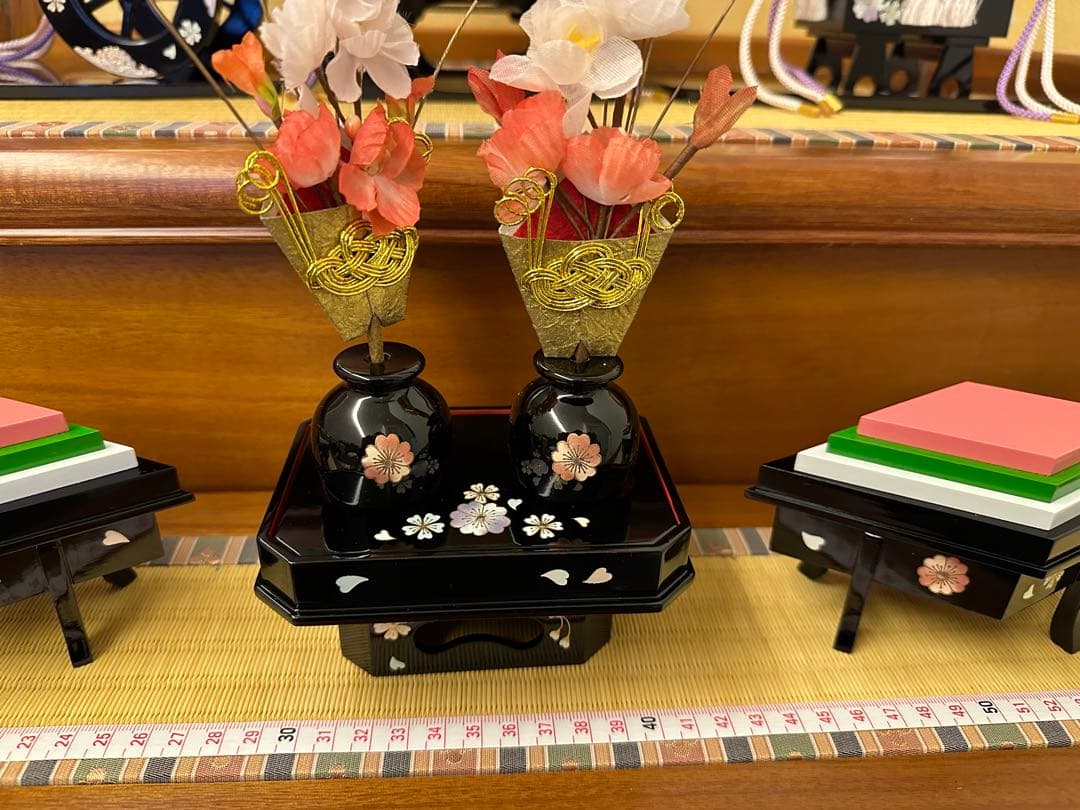 お雛道具揃 木製 35号 しだれ桜 三段飾り