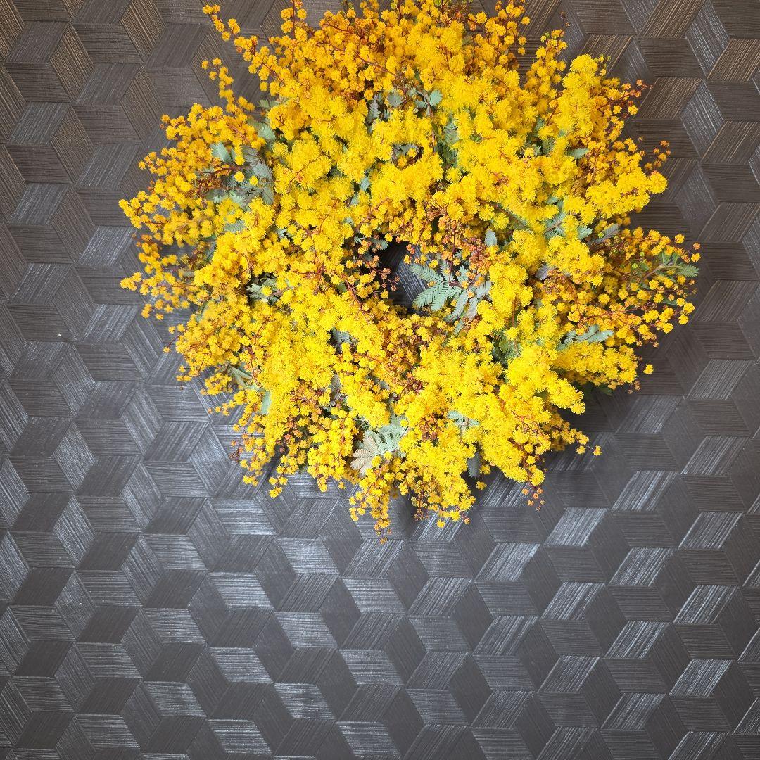 ドライフラワーリース＊ハンドメイド＊ミモザリース＊ミモザ フラワーリース⑩