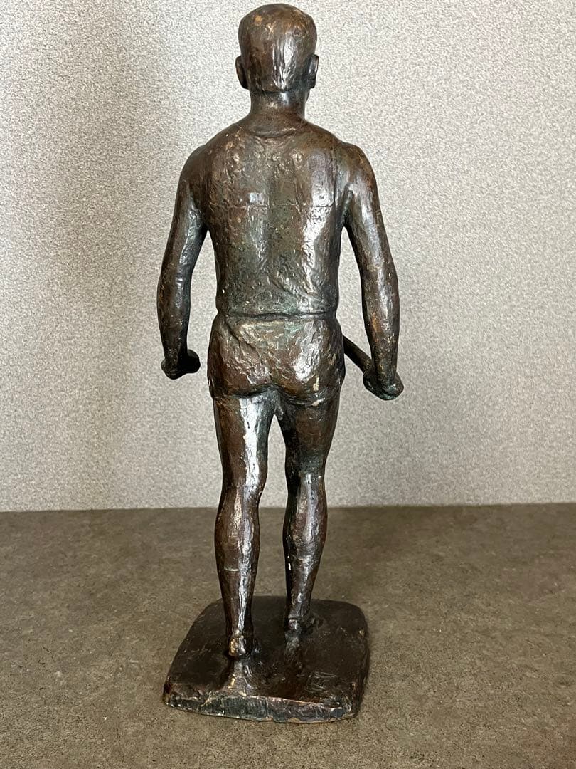 ブロンズ　置物　人物　銅　在銘　骨董品