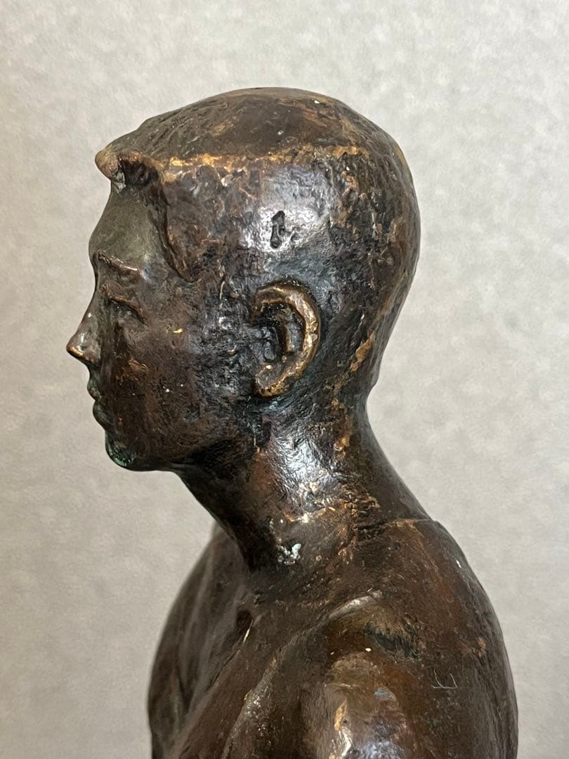 ブロンズ　置物　人物　銅　在銘　骨董品