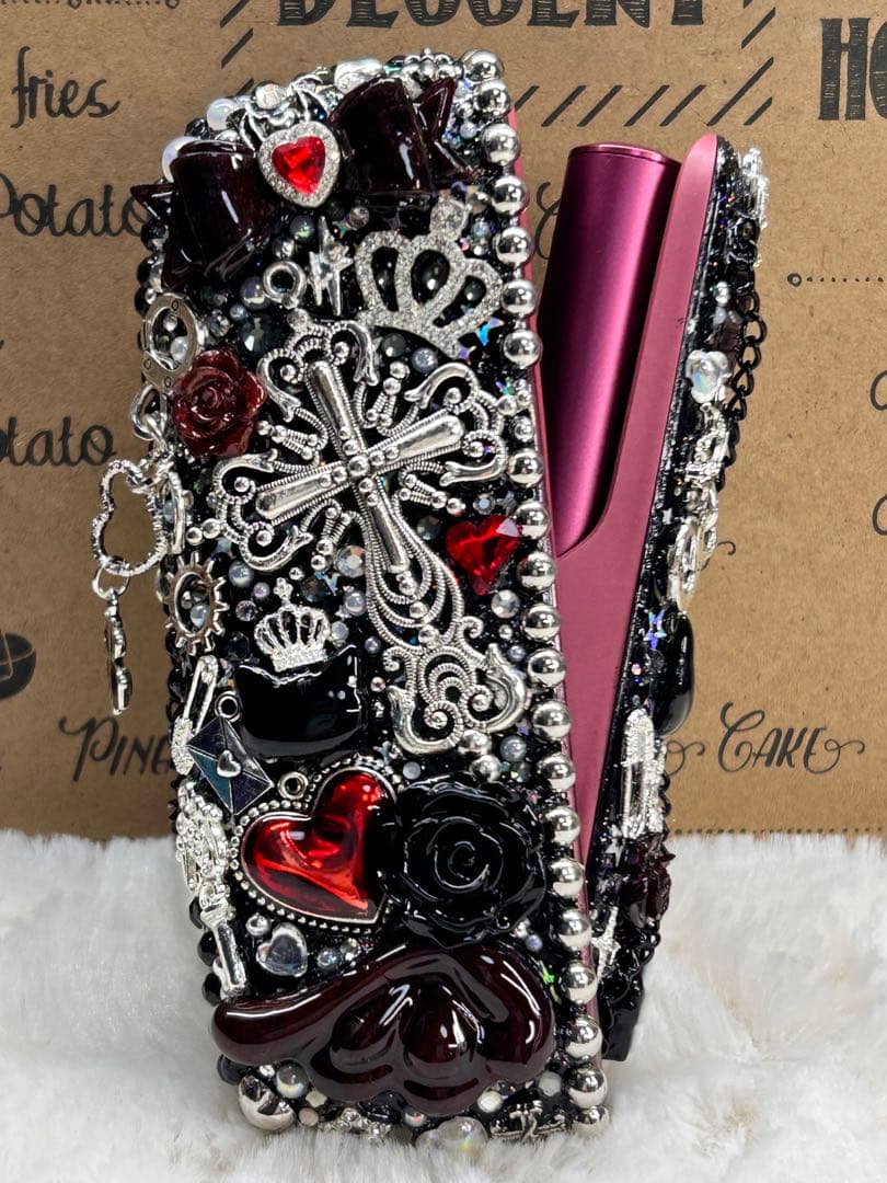 ［即購入可］IQOSイルマ（i)デコ34＆ドアカバー-黒＆銀×ダークレッド-