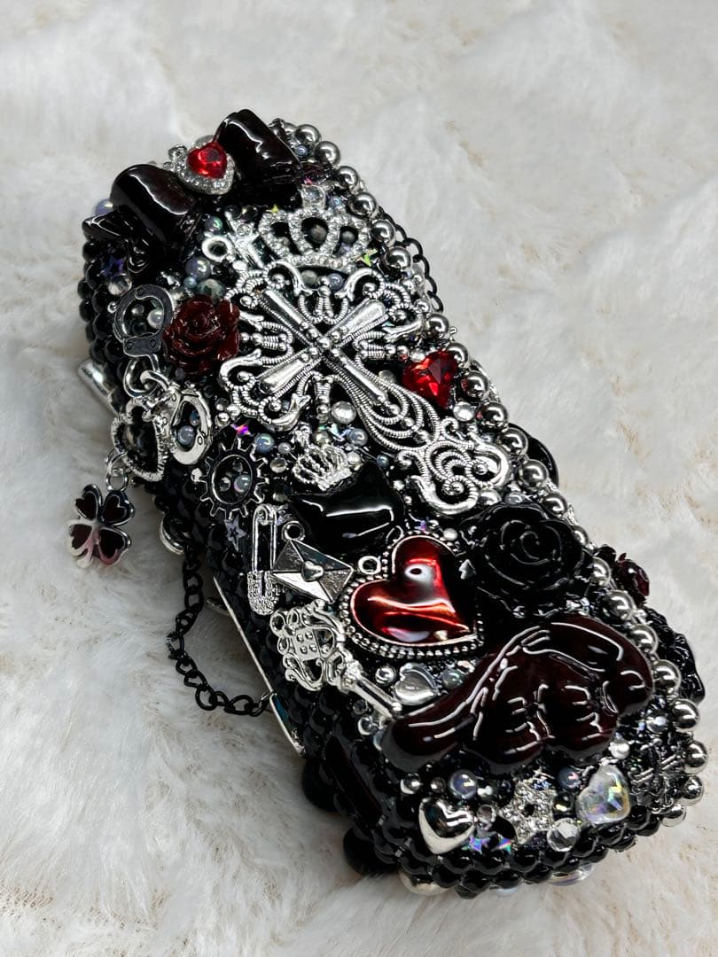 ［即購入可］IQOSイルマ（i)デコ34＆ドアカバー-黒＆銀×ダークレッド-