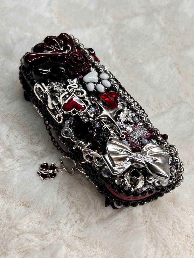 ［即購入可］IQOSイルマ（i)デコ34＆ドアカバー-黒＆銀×ダークレッド-