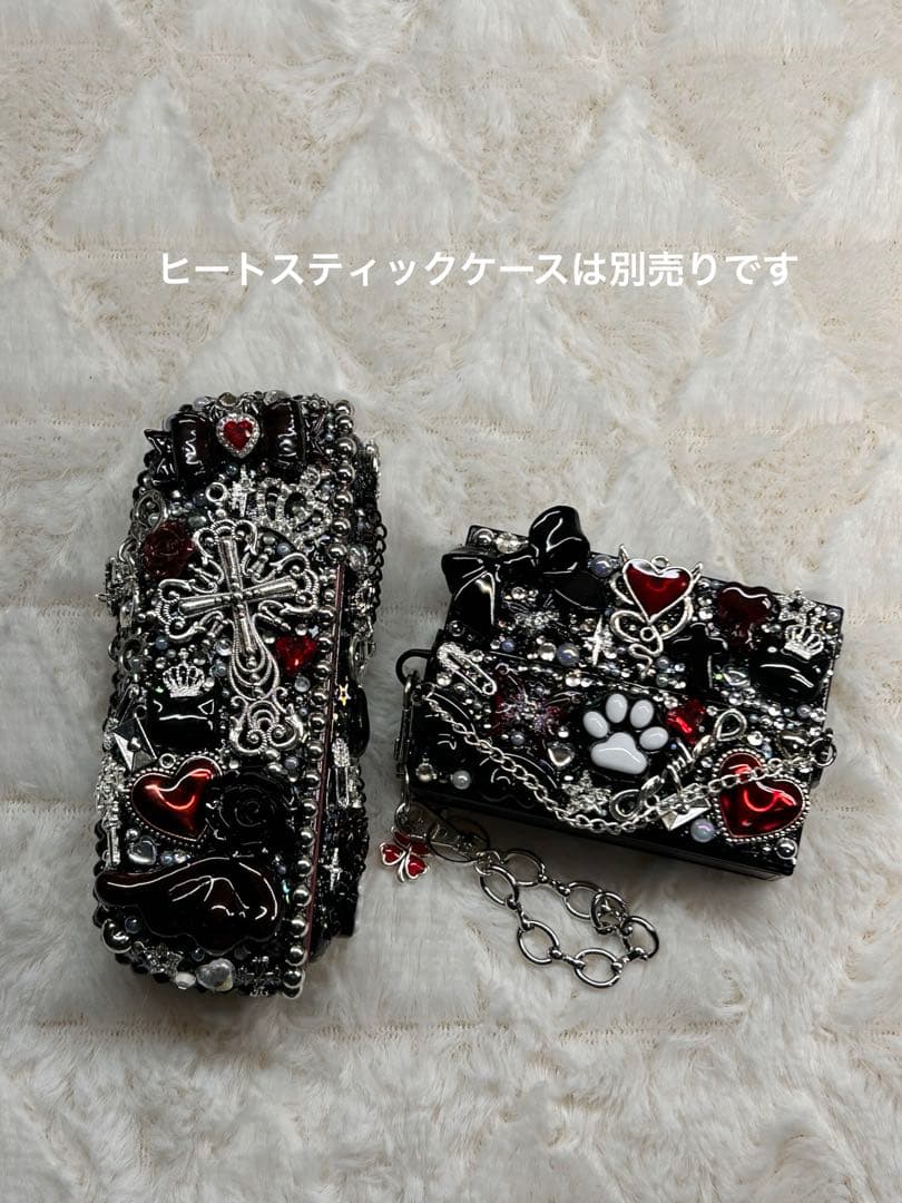 ［即購入可］IQOSイルマ（i)デコ34＆ドアカバー-黒＆銀×ダークレッド-