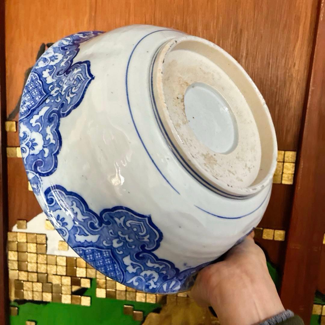 骨董　図変わり印判　超希少ブチ馬群　唐獅子　花唐草　捨身月兎　窓絵　兜型　大鉢