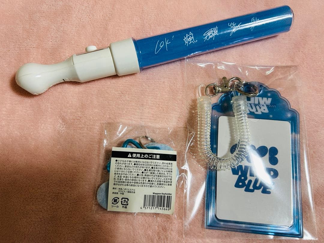 3点まとめ売り WILDBLUE ペンライト+カードケース+ワッペンキーホルダー