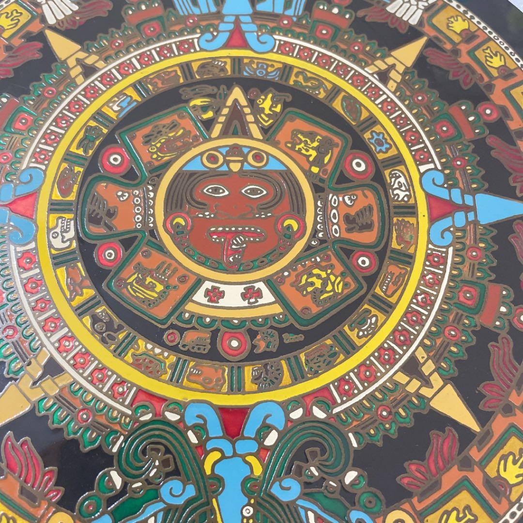 【美品】メキシコ タペストリー 太陽の石 アステカ文明 アステカ帝国 カレンダー
