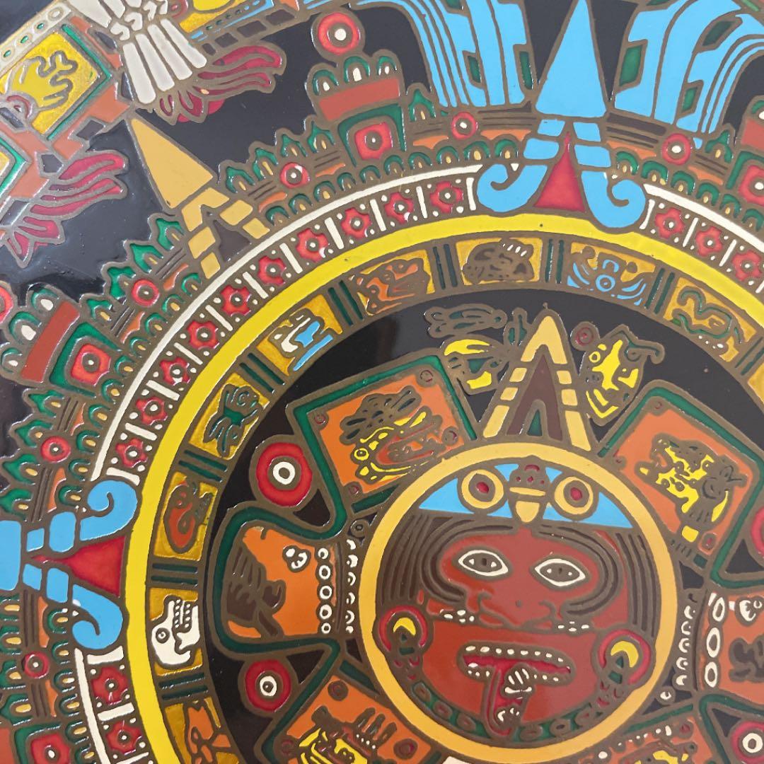 【美品】メキシコ タペストリー 太陽の石 アステカ文明 アステカ帝国 カレンダー