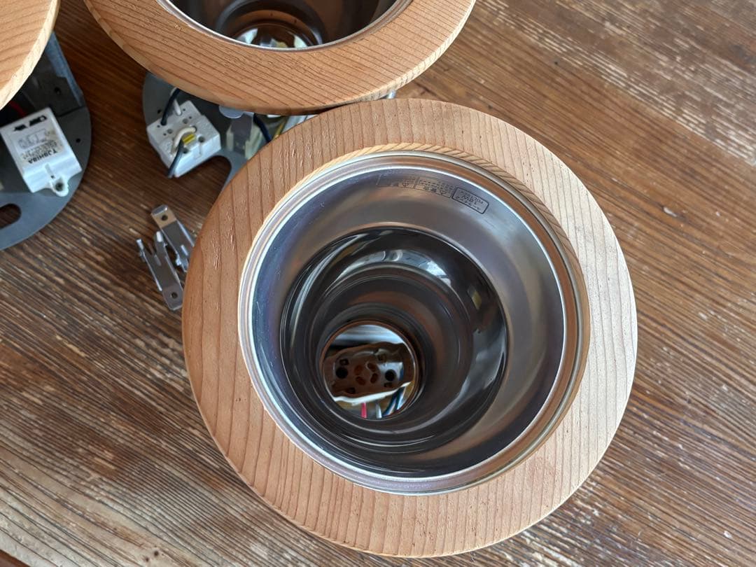 東芝　ダウンライト　木製　3個セット