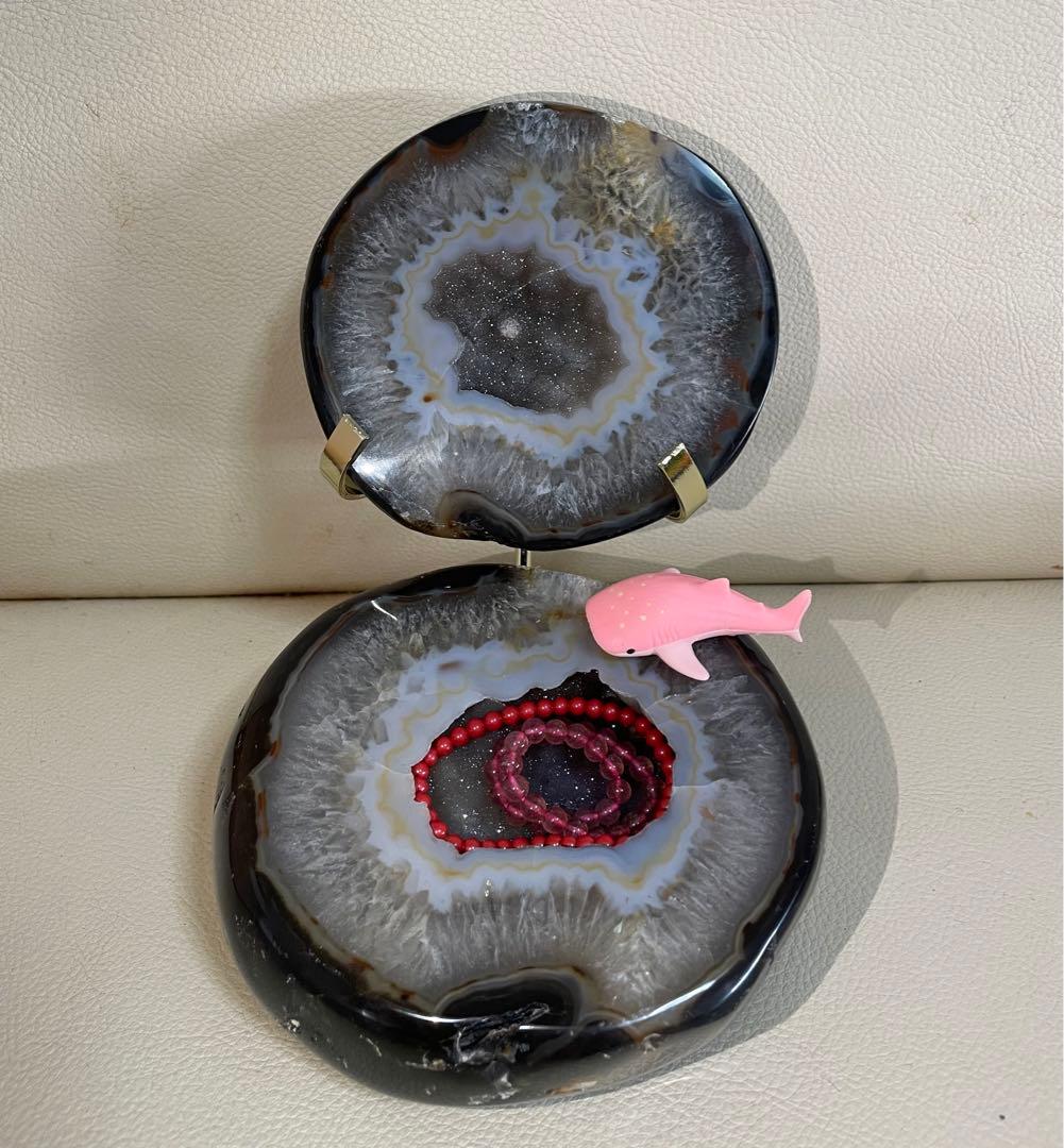 トレジャー瑪瑙 ドゥルージーアゲート 聚宝盆 約1.8キロ シュガー 浄化 幸運