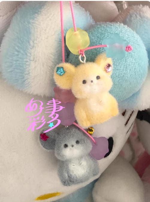 ハンドメイド スマホチャーム くま 星 パステル 可愛い カラフル