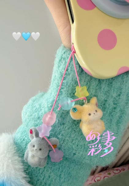 ハンドメイド スマホチャーム くま 星 パステル 可愛い カラフル