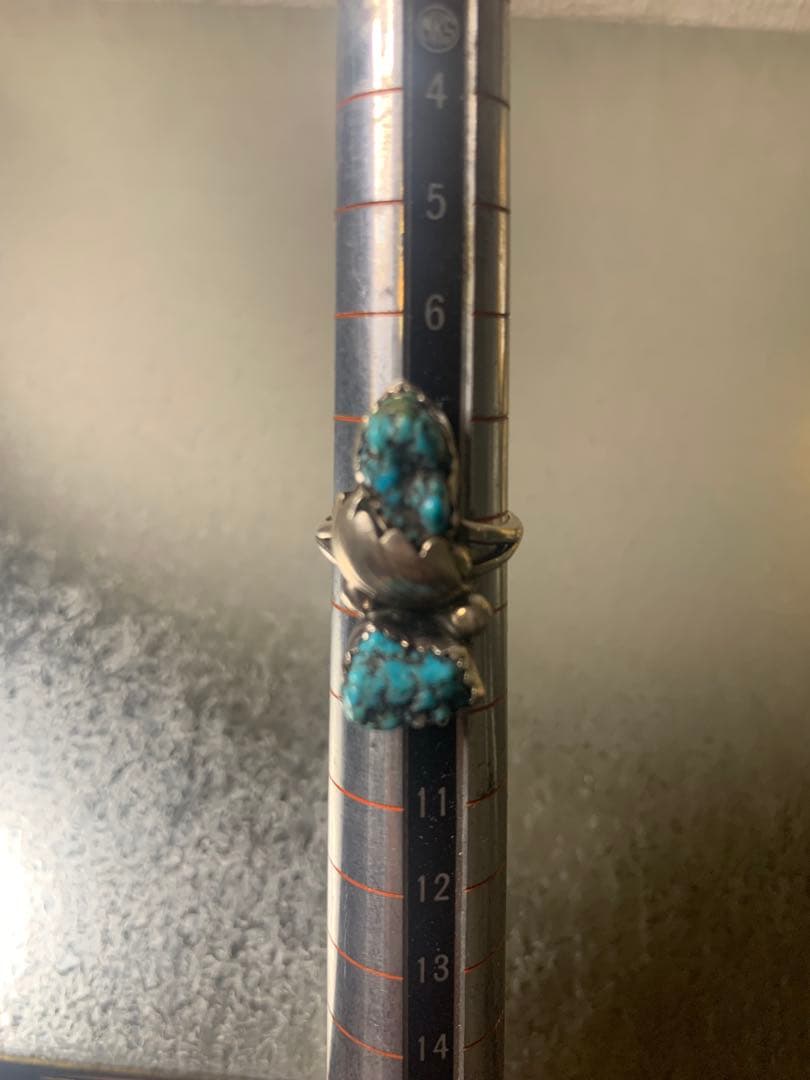 ヴィンテージ　インディアンジュエリー　トルコ石　リング　925 8号