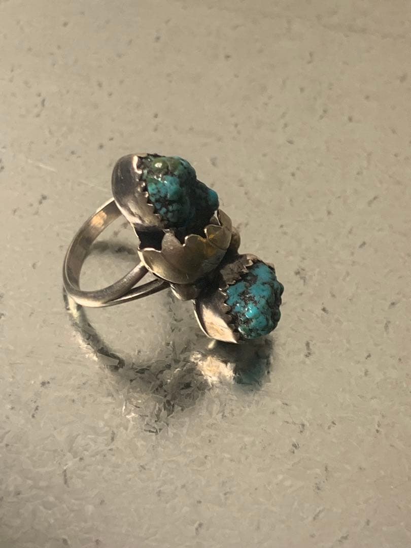 ヴィンテージ　インディアンジュエリー　トルコ石　リング　925 8号