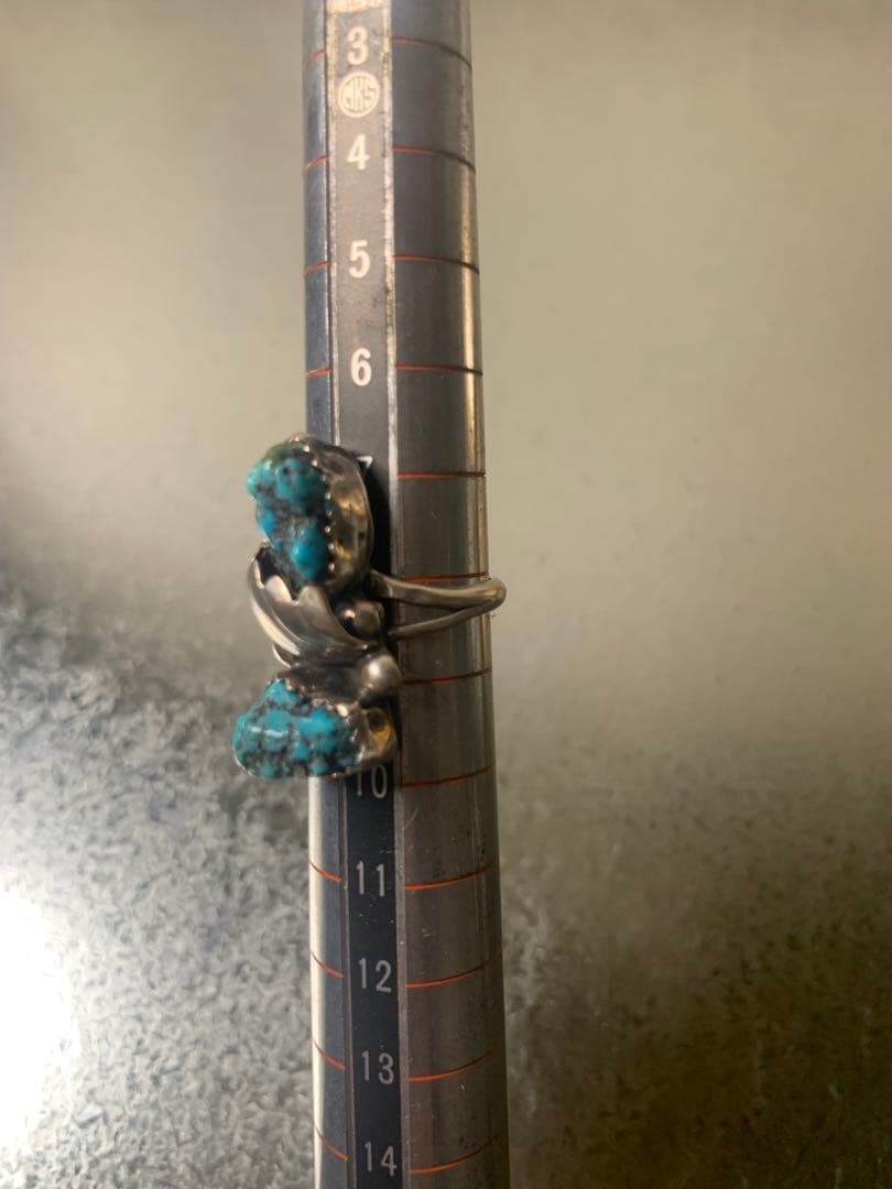 ヴィンテージ　インディアンジュエリー　トルコ石　リング　925 8号