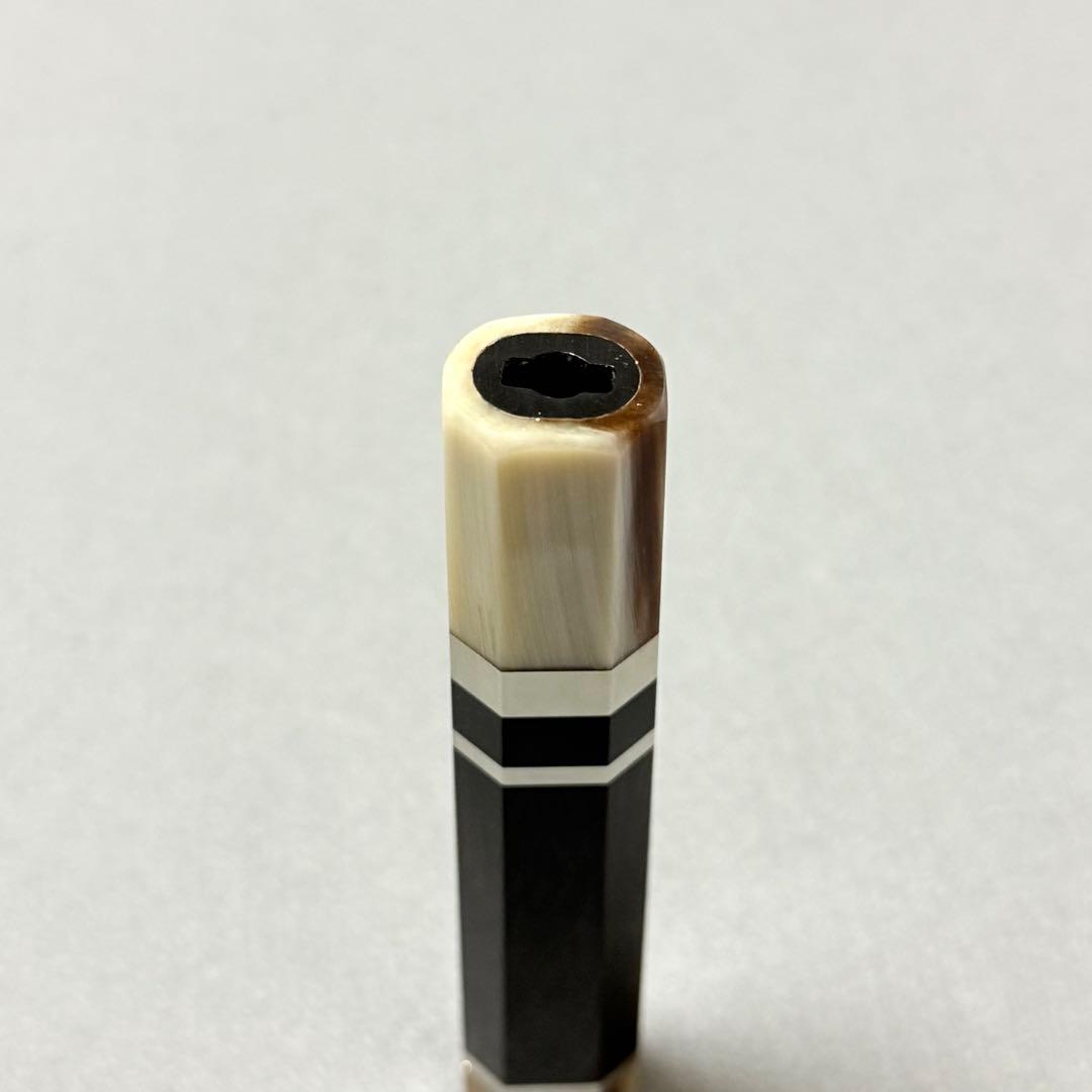 三段銀巻 白水牛角 柳刃240 手作りk 包丁の柄 柳刃8寸 黒檀 八角柄