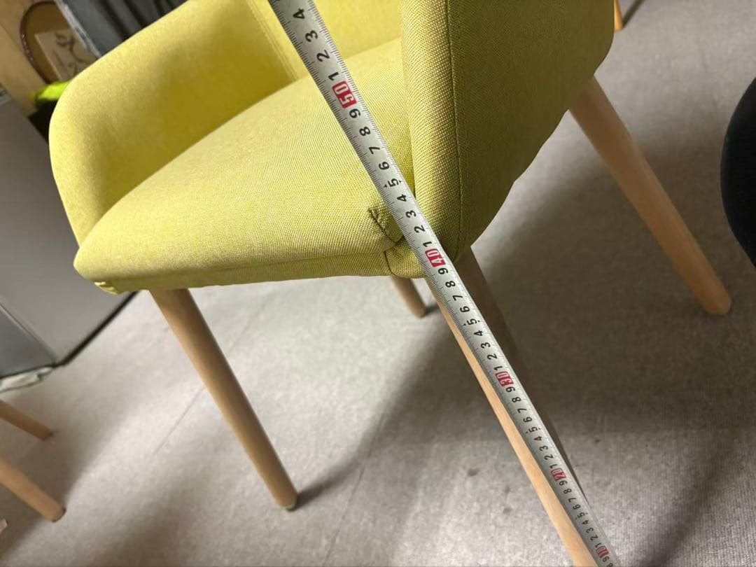 新品ダイニングチェア グリーン 2脚セット 布張り北欧風デザインファブリック製