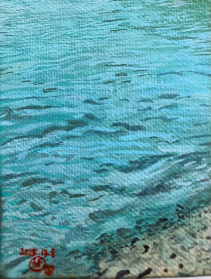 絵画　一点物　風景画　沖縄 真栄田岬　アクリル画　原画　海　インテリア　アート