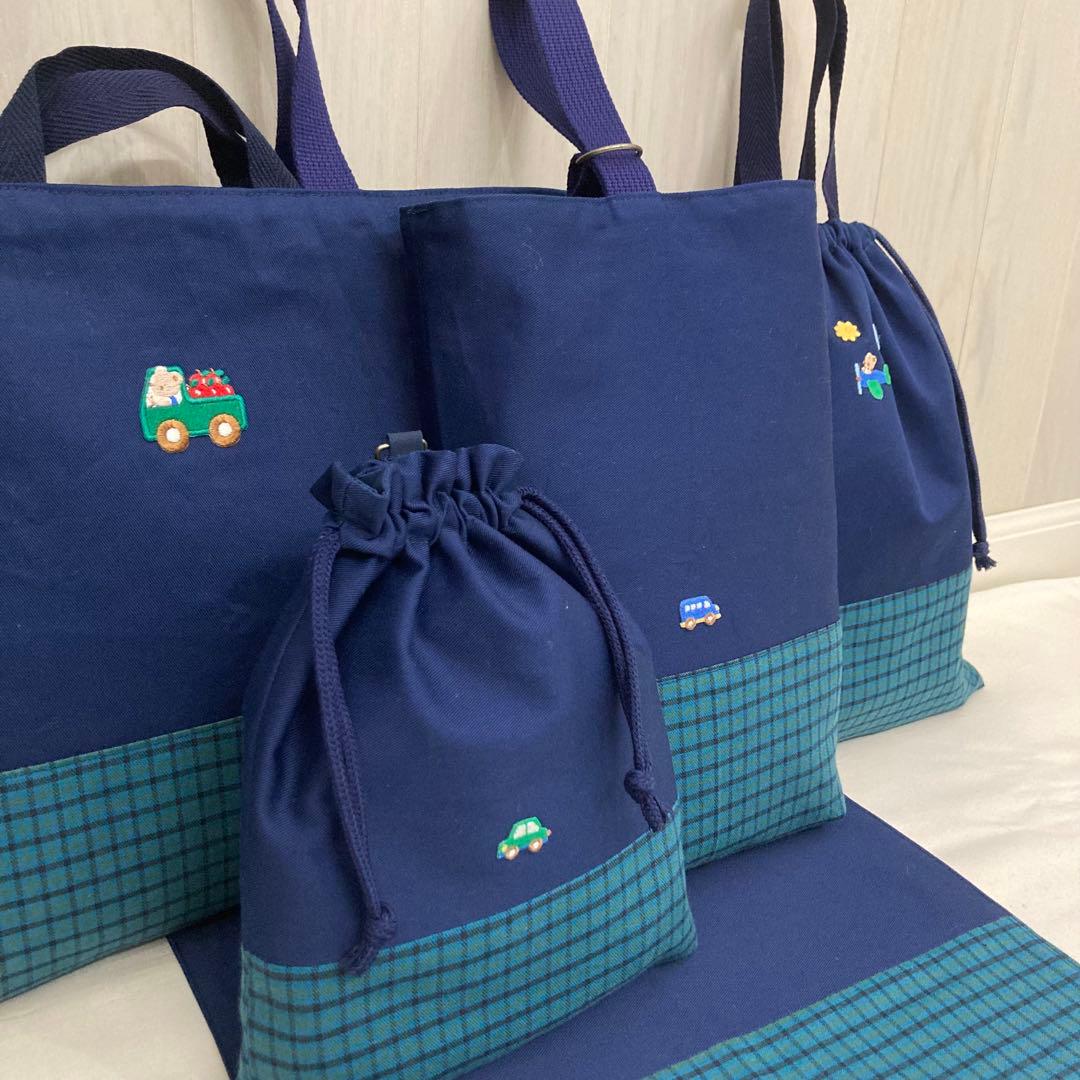 【再販】《ファミリア好きな方に》通園通学グッズ　5点セット　りんご　トラック