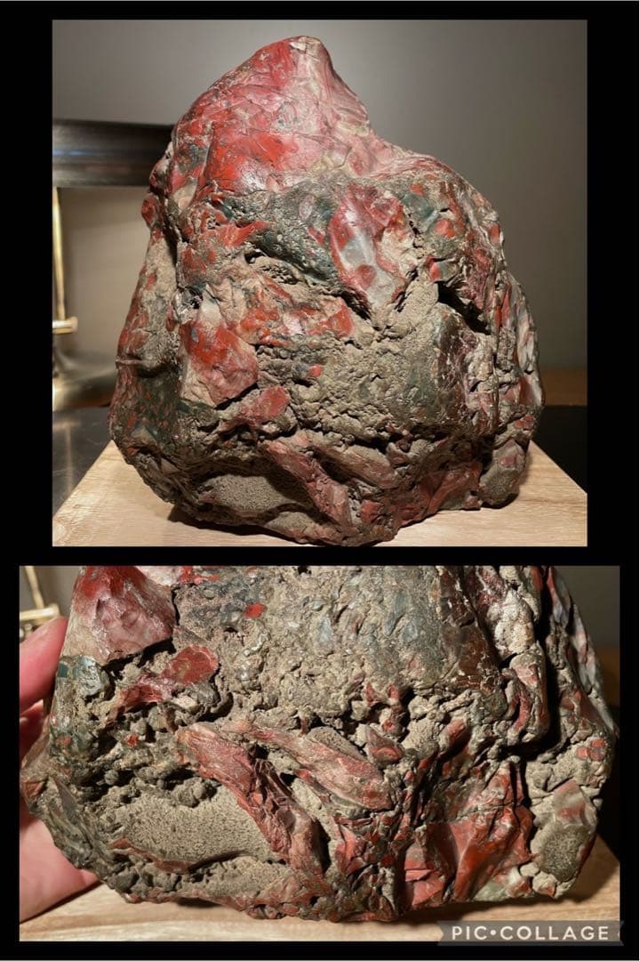 3709 佐渡錦紅石 佐渡赤玉石   3.86kg 水石 盆栽 盆石 鑑賞石