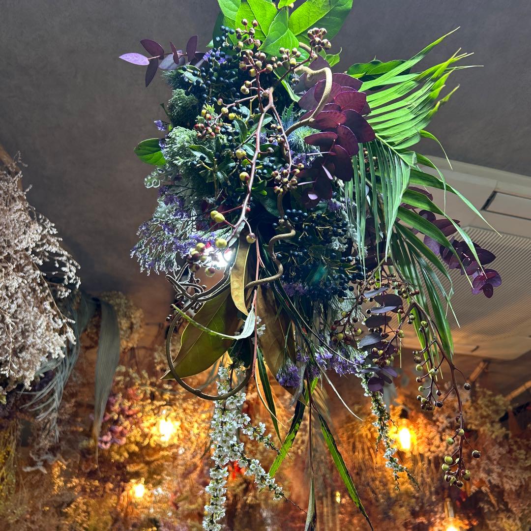 少し長めの吊り下げスワッグ