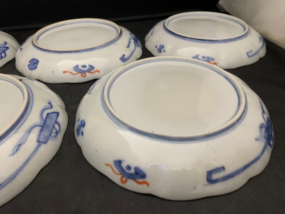 risa古伊万里　色絵金彩　七寸皿　5枚　古美術　時代器