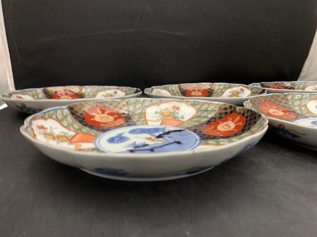 risa古伊万里　色絵金彩　七寸皿　5枚　古美術　時代器