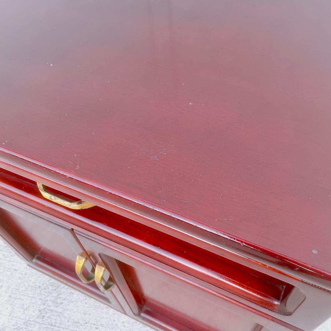 【美品】オールドカリモク ダークブラウン 木製キャビネット サイドボード