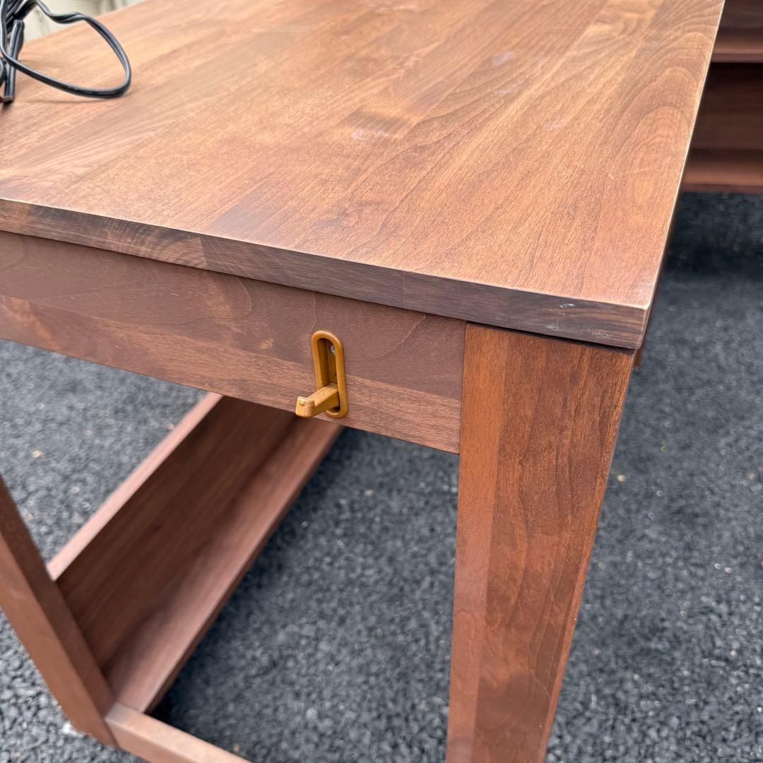 堀田木工所　デスク　学習机　無垢　アルダー材　ウォールナット 色　シンプル