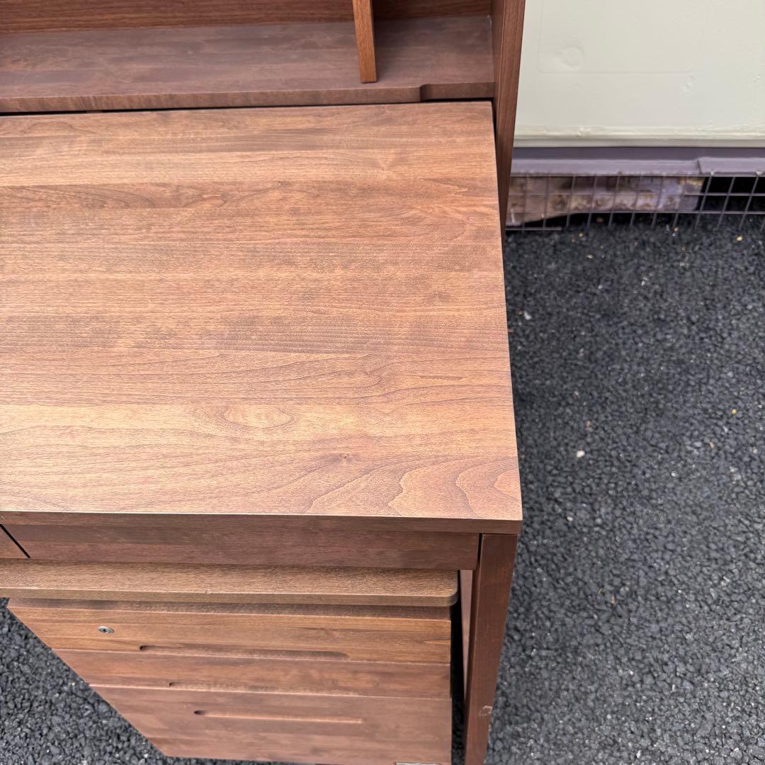 堀田木工所　デスク　学習机　無垢　アルダー材　ウォールナット 色　シンプル