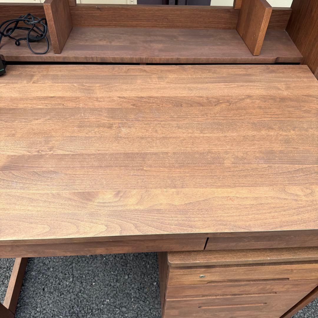 堀田木工所　デスク　学習机　無垢　アルダー材　ウォールナット 色　シンプル