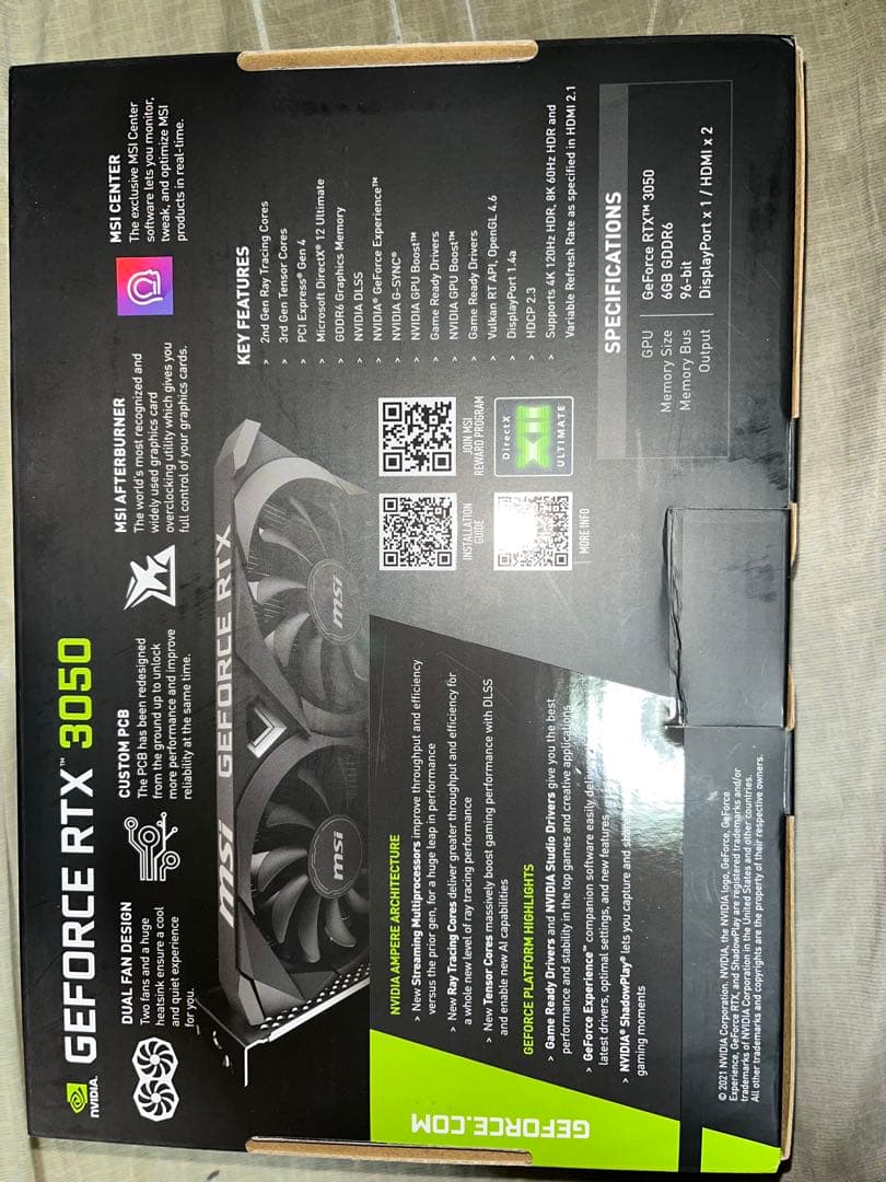 MSI グラフィックボード デュアルファン