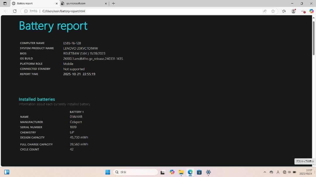 Lenovo E585 フルHD SSD改装 メモリ増設済み